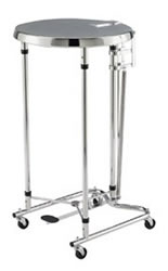 18 in Round Chrome Step-On Hamper